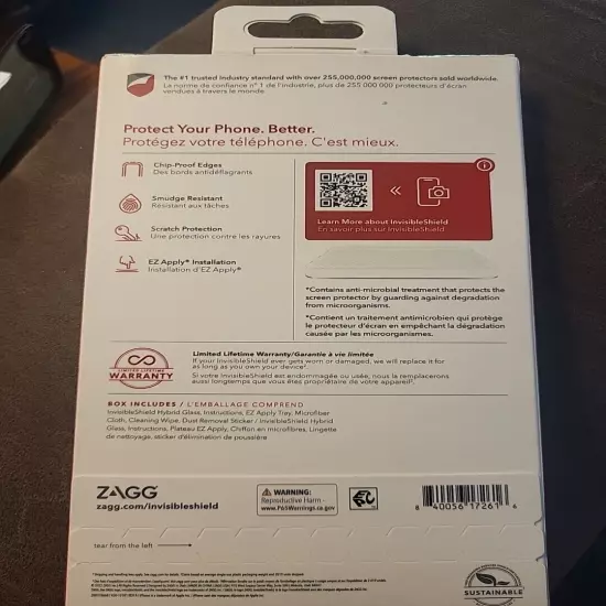 ZAGG InvisibleShield for iPhone 11/Xr (Hybrid Glass) Screen Protector *Open Box*