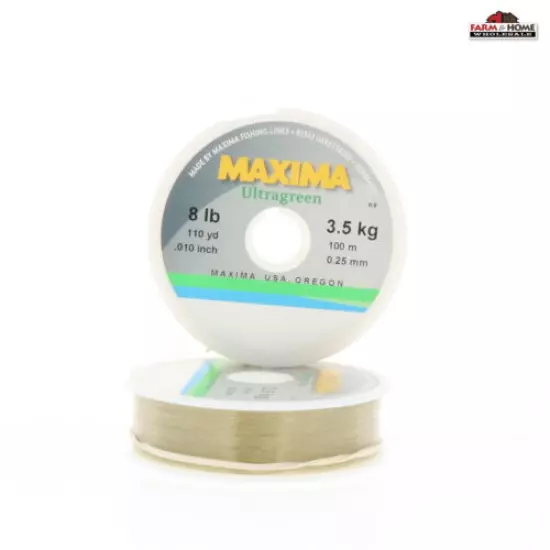 (2) Maxima Ultragreen Mini Pack Monofilament Fishing Line 8lbs 110yds ~ NEW