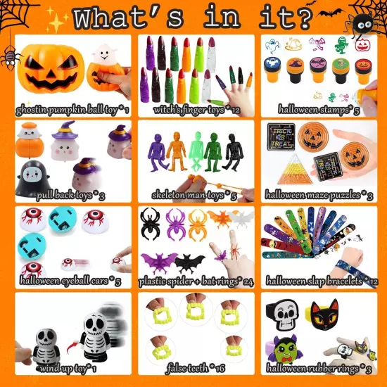 200pcs Halloween Party Toys Assortment for Kids Favors... 