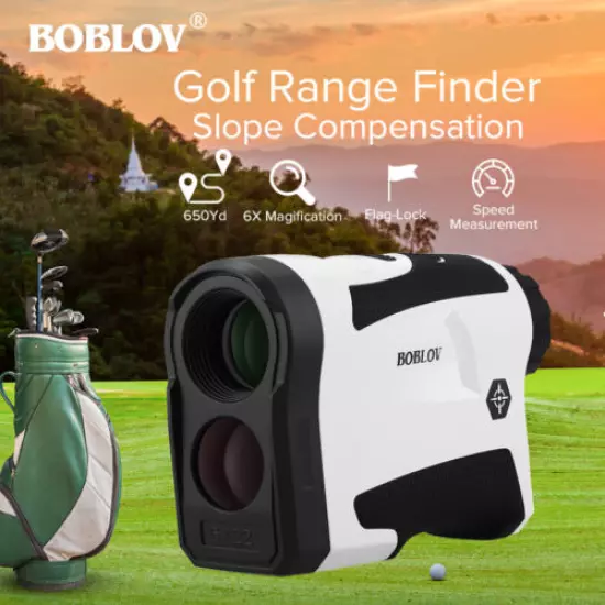 BOBLOV 6X LCD Golf Range Finder With Slope Compensation USB Charging Flag Lock