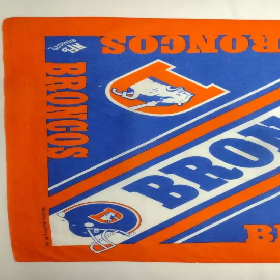 Denver Broncos NFL Vintage Bandana Classic VINTAGE Logo 100% Cotton MADE IN USA.