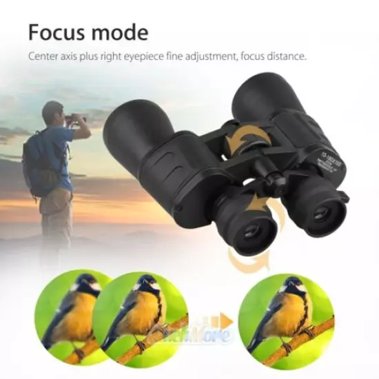 50mm Tube 10x-180x100 Zoom Binoculars Telescope Waterproof Day/Night Vision+Case