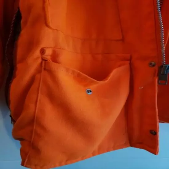 Woodfield Mens Blaze Orange Zipper Quilted Inside Hunting Jacket Coat Size M 