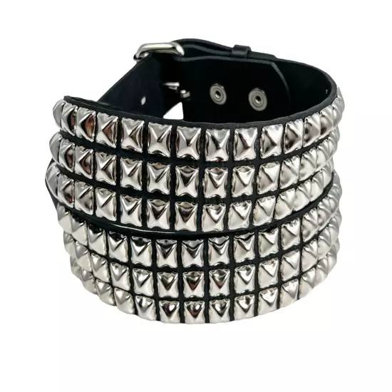 Three Row Pyramid Stud Belt Leather Handmade Studded Belt Punk Goth By Funk Plus