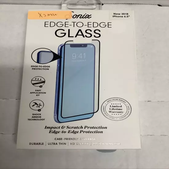 Sonix Glass Screen protector Fits iPhone 6.5 2018 iPhone Xs max