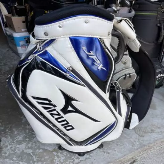 Mizuno JPX White/Blue/Black Golf Staff Cart Bag w/ 5 Club Compartments (LQQK)