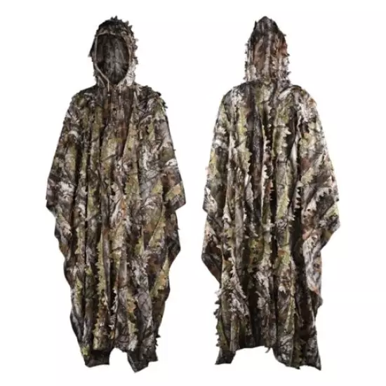 3D Bionic Camo Poncho Ghillie Suit Sniper Birdwatch Clothing Cloak For Hunting