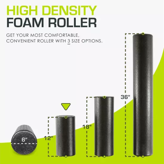 ProsourceFit High Density Foam Rollers 18 - inches long, Firm Full Body Athle...