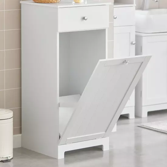 Bathroom Laundry Cabinet with Basket, Tilt-Out Laundry Hamper, Bathroom Storage