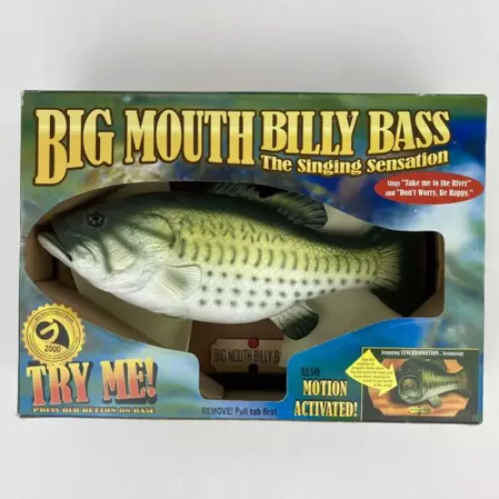 Vintage Big Mouth Billy Bass Singing Fish 1998 Motion Activated Gemmy New In Box