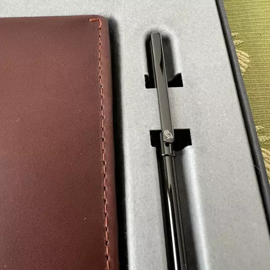 Bellroy RFID Premium Leather Travel Wallet w/Pen Cocoa Brown New Open Package