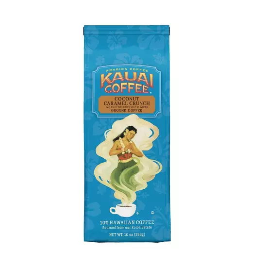 Kauai Coffee Coconut Caramel Crunch Medium Roast - 10 Ounce (Pack of 1) 