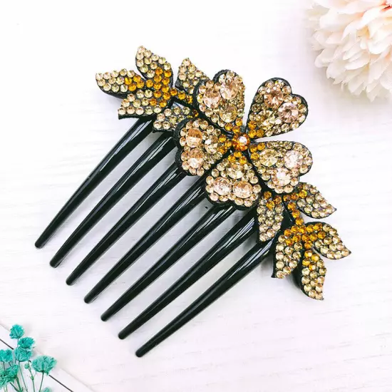 Crystal Flower Hair Comb Clip Shiny Rhinestones Hairpins Women Hair Accessories*