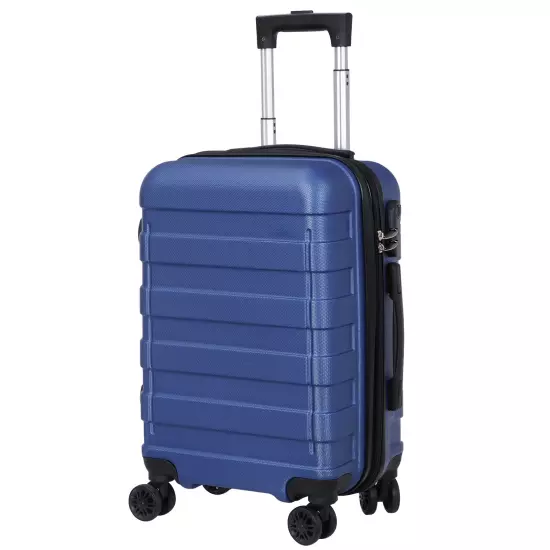 Travel Suitcase 21" Carry On Luggage Hardside Expandable Spinner with Wheel Blue