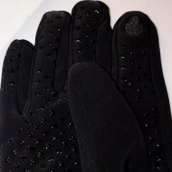 Women's Black Driving Gloves Fleece Lined Stretch Comfort Fit One Size New