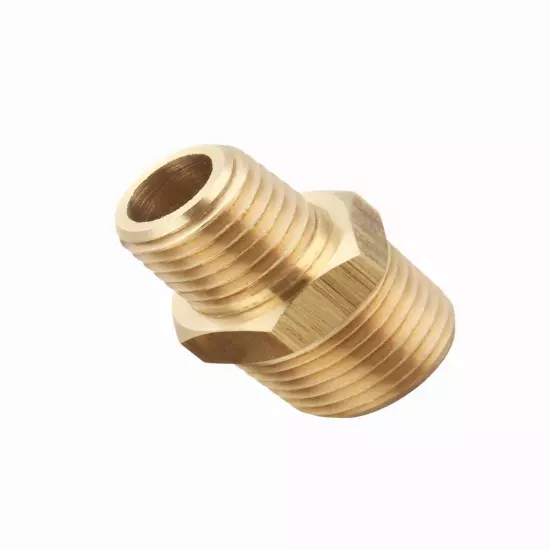 5Pc 3/8" Male to 1/4" Male NPT Hex Nipples Reducer Adapter Brass Fittings