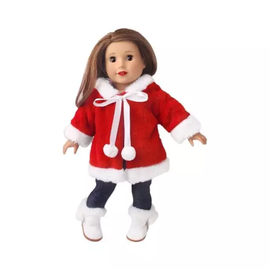 Christmas plush coat made for 18'' American girl doll winter clothes