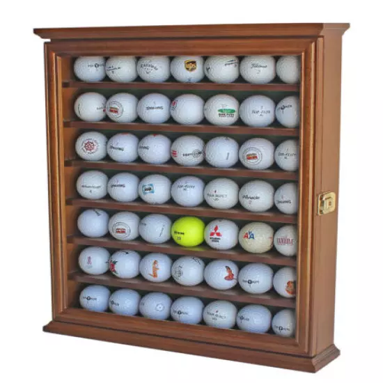 49 Golf Ball Display Case Rack Cabinet with REAL Glass Door, LOCKABLE, GB49L