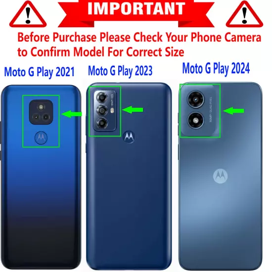 For Motorola Moto G Play 2023 2024 Case Phone Shockproof Cover + Tempered Glass