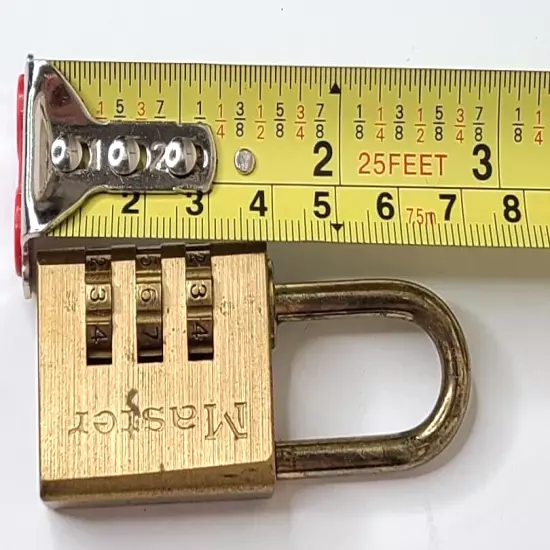 Padlock 3 dial resettable combination brass master lock