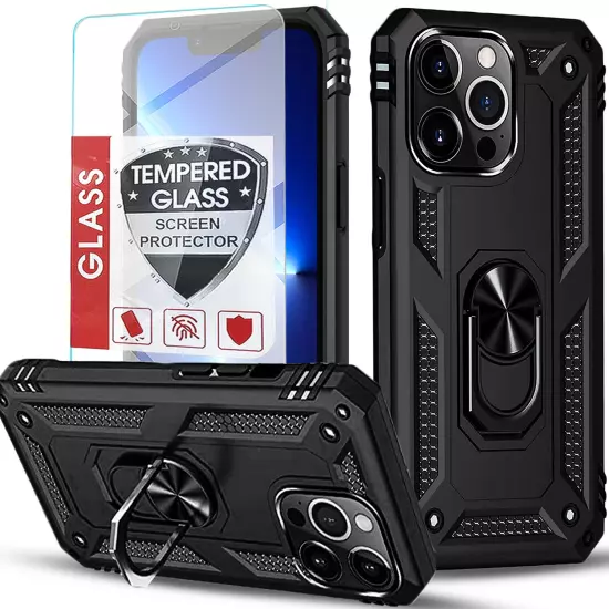 For iPhone 16 Pro Max 15 14 13 12 11 Plus SE Case Phone Cover + Tempered Glass