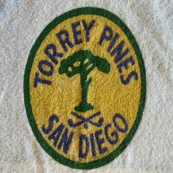 VINTAGE RARE ANTIQUE GOLF TOWEL TORREY PINES GOLF CLUB SAN DIEGO CALIFORNIA