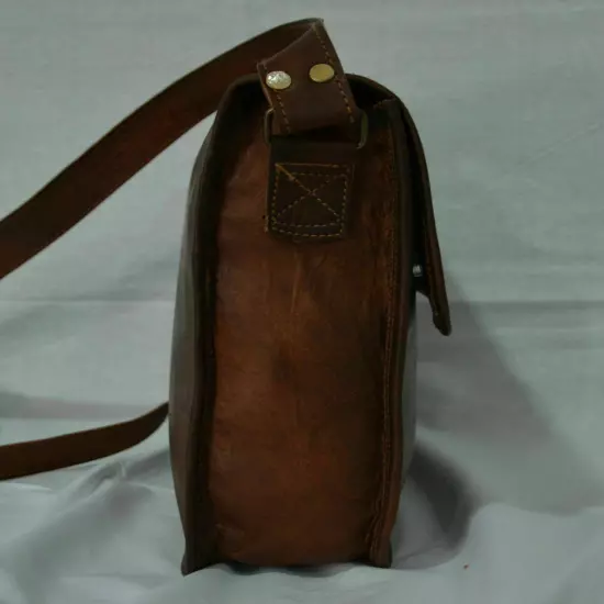 Women Genuine Vintage Brown Leather Messenger Bag Shoulder Laptop Bag Briefcase#