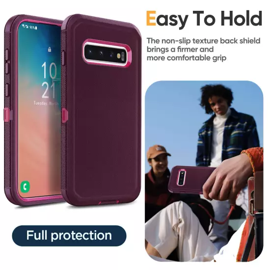 For Samsung Galaxy S10/S10+/S10e Heavy Duty Shockproof Case Cover + Belt Clip