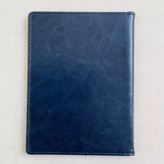 Blue Faux Leather USA Passport Holder Travel Credit Card Wallet Organizer