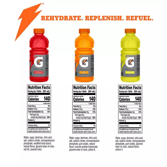 Gatorade Thirst Quencher Sports Drink, Variety Pack, 20Oz Bottles, 12 Pack, Elec