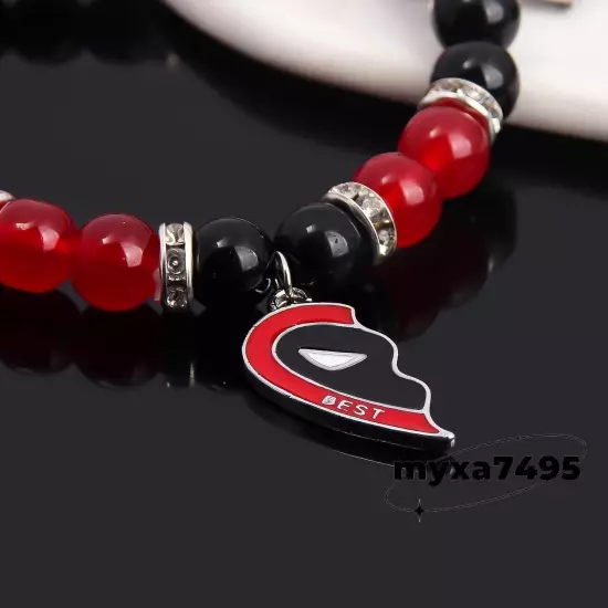 Cosplay Bracelet Deadpool 3 & Wolverine Beaded Heart Pendant Hand Chain Jewelry