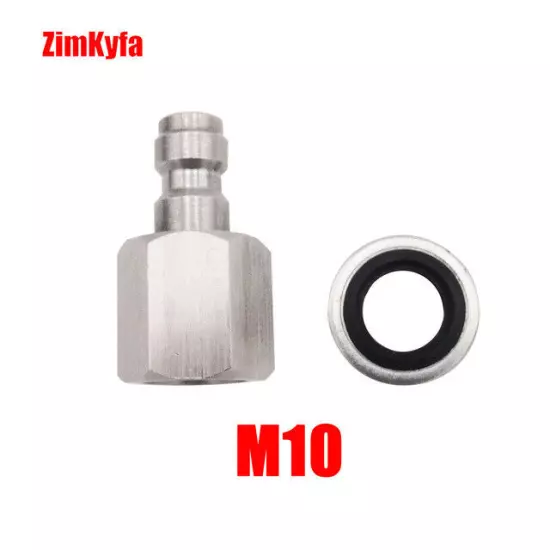 Stainless Steel 8mm Quick-Disconnect Plug Adapter Fitting with Sealing O-Ring