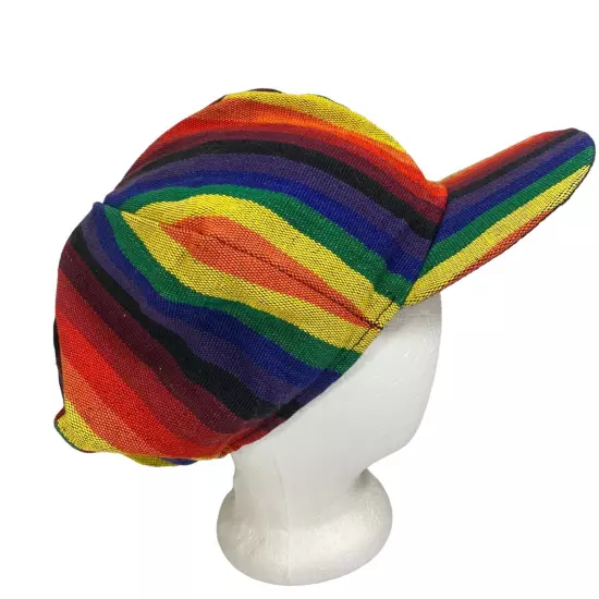 Railroad Baseball Cap RAINBOW Train Conductor Hat USA Men L-XL Stretch VTG Rare!