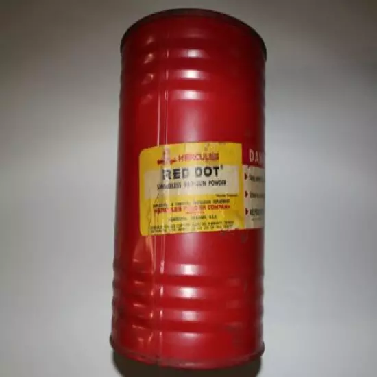 Hercules Red Dot Smokeless Shotgun Powder Metal Keg / Tin