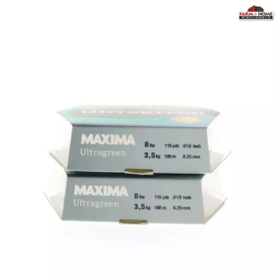 (2) Maxima Ultragreen Mini Pack Monofilament Fishing Line 8lbs 110yds ~ NEW