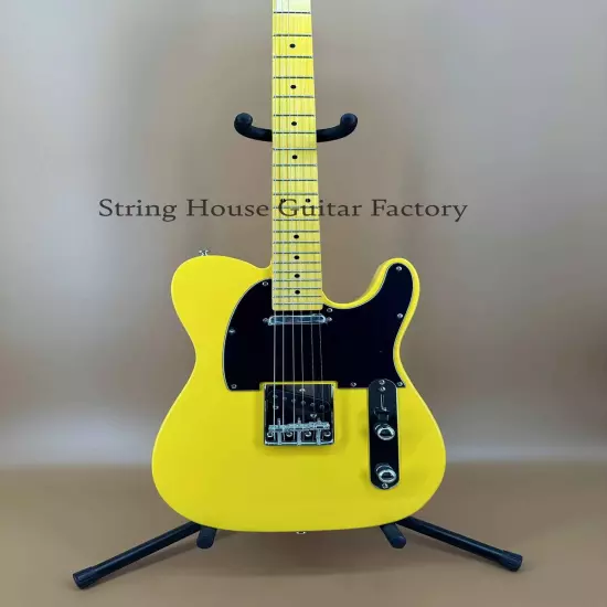 New Yellow Custom TELE Solid Body Electric Guitar Chrome Hardware SS Pickup