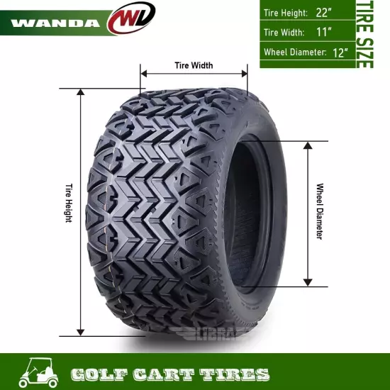 WANDA 22X11-12 Golf Cart ATV Tires 4 Ply 22x11x12 14033