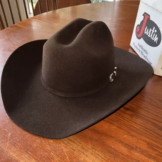 New Justin 4X Cody Brown Cowboy Hat JF0465n BRN - Size 7 3/8