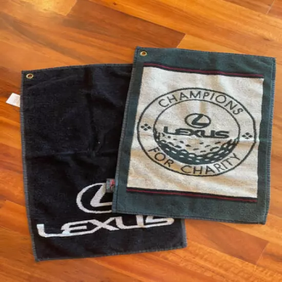 2 Sir Christopher Hatton Lexus Golf Bag Towels Champions for Charity 