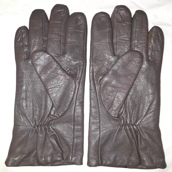 Max Studio lined taupe leather gloves womens size L