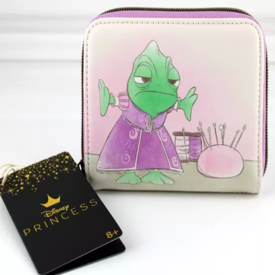 LOUNGEFLY DISNEY TANGLED PASCAL IN DRESS RAPUNZEL MINI ZIPPERED WALLET NEW TAGS