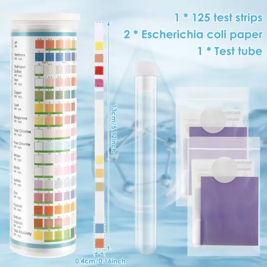 100/125Pc Aquarium Test Strips 5-17 in 1 Water Testing Kits with Test Tube Fresh