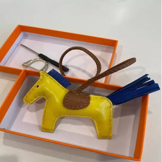 Real Leather Handmade Horse Handbag Key Chain Ring Charm Pendant Bag Accessories