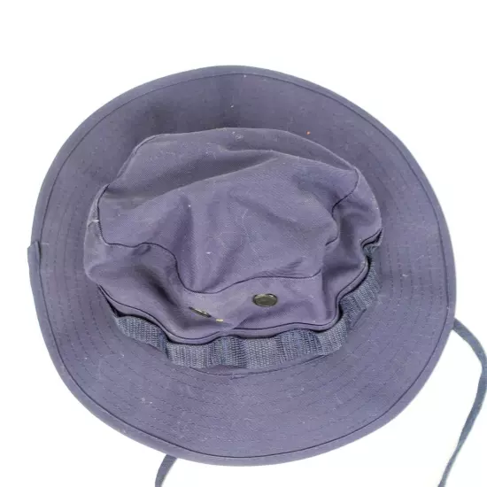 Women Cotton Navy Bucket Hat 7 Mountain Beach Band Drawstring Adjustable Stretch