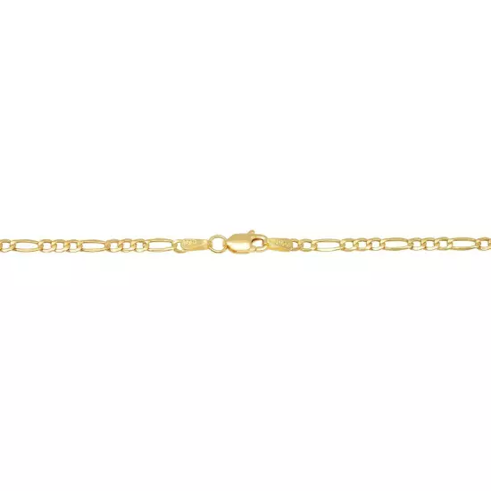 10k Yellow Gold 2mm-9.5mm Figaro Link Chain Necklace Bracelet 7"-30" Hollow