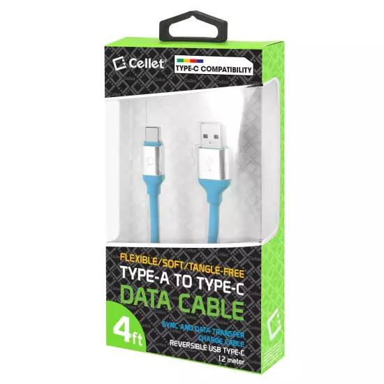 Cellet 4 Feet USB-C Data Cable Compatible with iPhone 15 Series - Blue