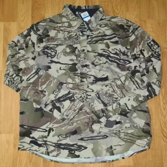 $90 Men's Size XL Under Armour UA Hunting CH1 Henley Shirt UA Barren Camo NWT