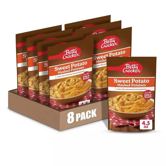 Betty Crocker Sweet Potato Mashed Potatoes 4.5 oz, Pack of 8.