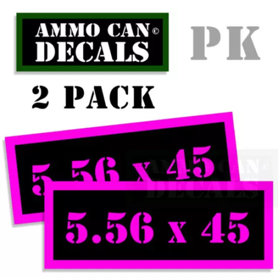 5.56x45 Ammo Can Labels Ammunition Decals Stickers 2 pack 3"x1.15" PK