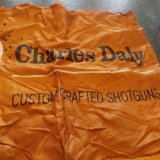  rare charles daly custom crafted shotguns material sign / flag fringe